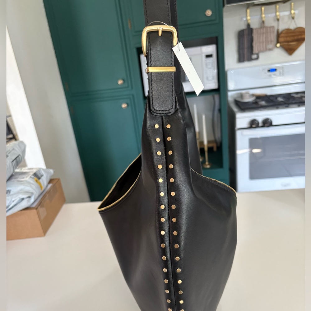 NEW Madewell Black Leather Studded essential sling shoulder Bag - Picture 11 of 12